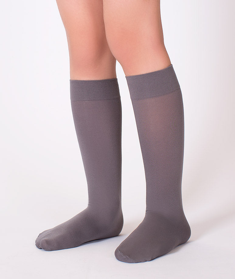 Product Image of Gray Classic Kids Socks #1