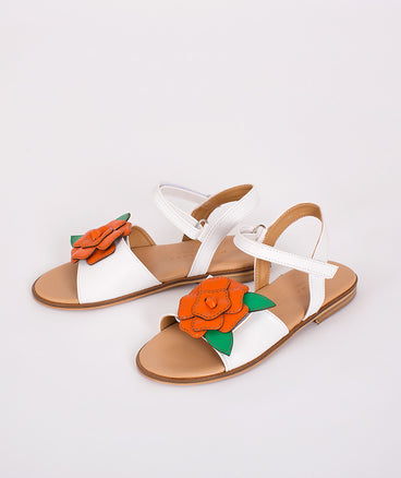 Orange Flower Kids Sandals