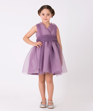 chic purple organza dress