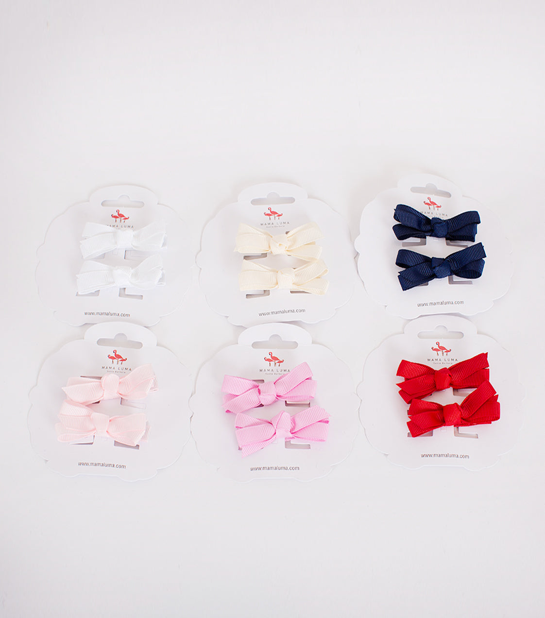 Product Image of Bow Hair Clips 2-Set | 6-Color Pack #1