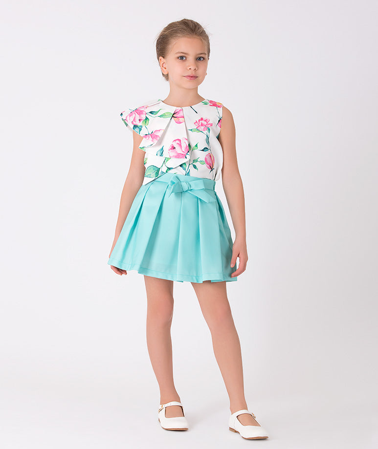Product Image of Floral Bow Outfit | 2 Pieces #1