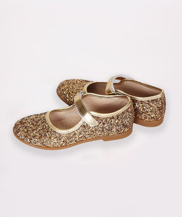 Classic Gold Glitter Comfortable Kids Shoes