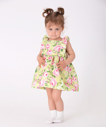 green floral baby dress