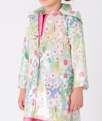 pastel floral raincoat for little girls