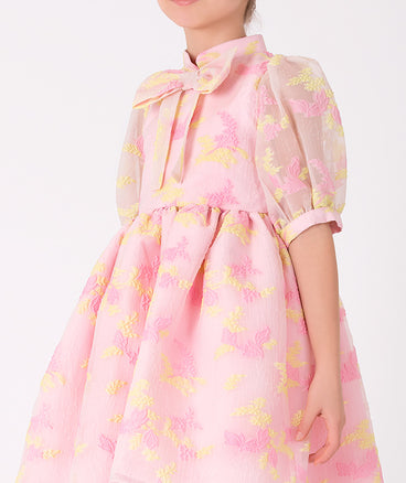 pastel pink floral dress for kids