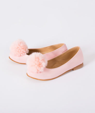 pink pompom shoes