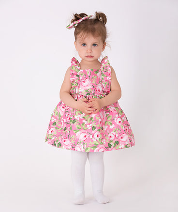 pink floral baby dress