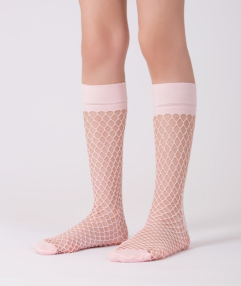 Product Image of Pink Fishnet Kids Socks #1