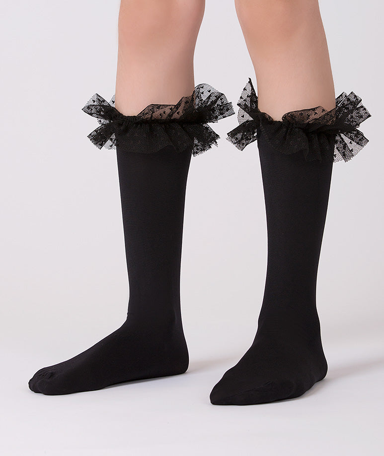 Product Image of Black Organza Kids Socks #1