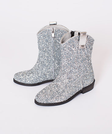 silver glitter cowboy boots for girls