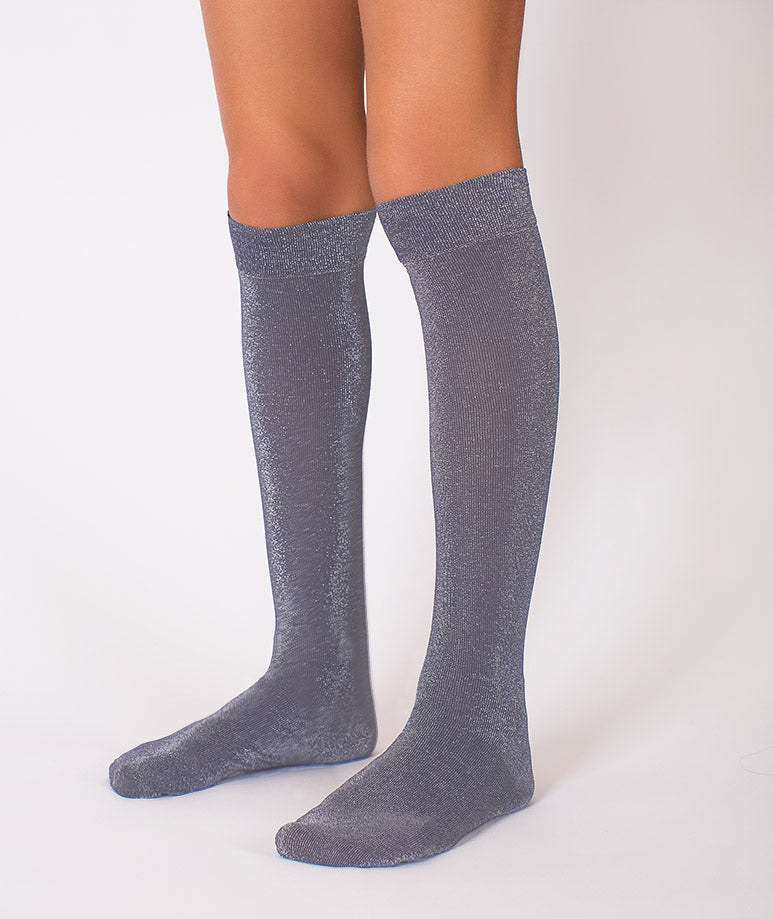 Product Image of Gray Glitter Kids Socks #1