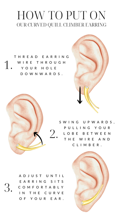 How to put on our quill climber earrings.