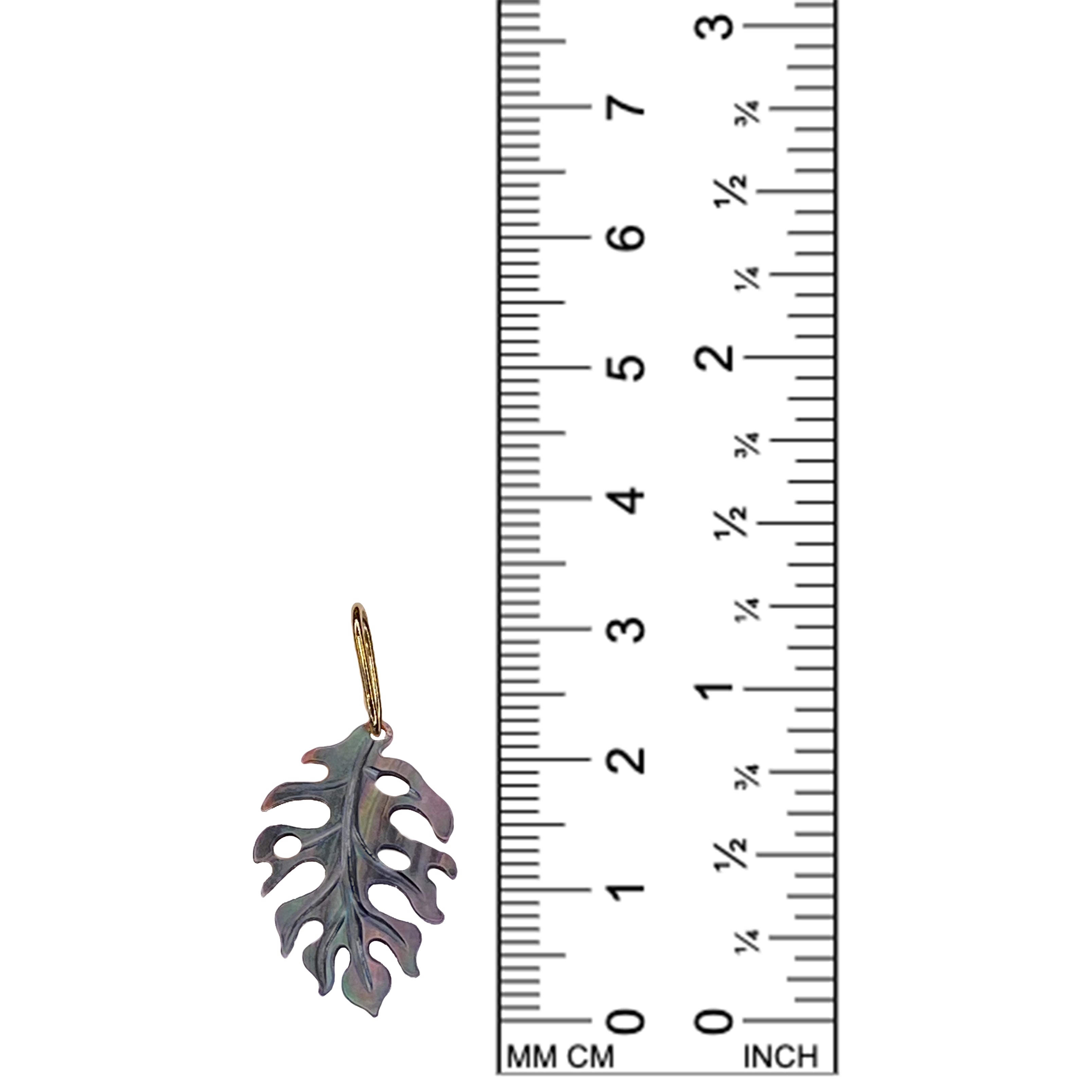 Tropical Leaf Charm - Black Lip