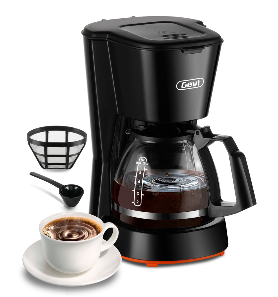 Gevi 4-Cup Coffee Maker with Auto-Shut off, Cone Filter, Stainless Steel  Finish, 600ml