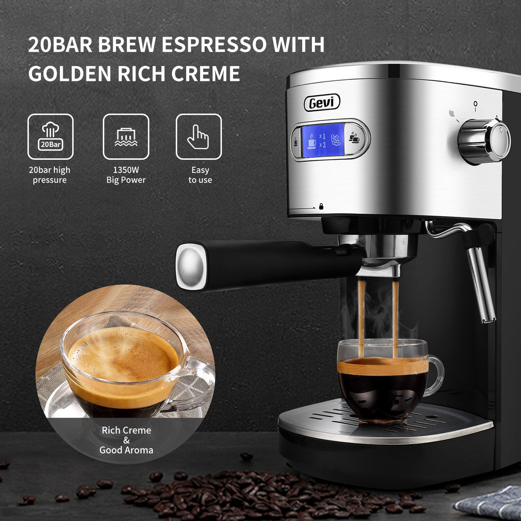 Fast Heating Espresso Machine, With Milk Frother Wand - Perfect For Home  Baristas And RVs - 20 Bar Pressure For Rich, Flavorful Coffee