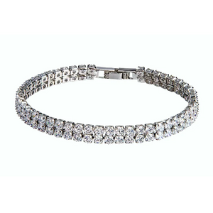 White Gold and Cubic Zirconia Tennis Bracelet for Women
