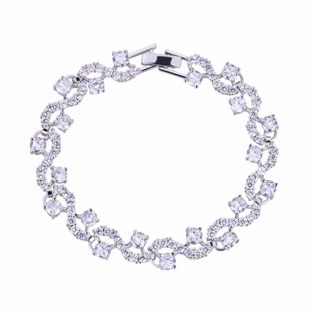 Tennis Bracelet for Women with Round Cut White Diamond Cubic Zir