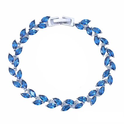 Tennis Bracelet Blue Sapphire Marquise Cut Tennis Bracelet for W