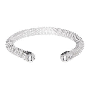 Silver Woven Bangle Bracelet for Women by Hollywood Sensation
