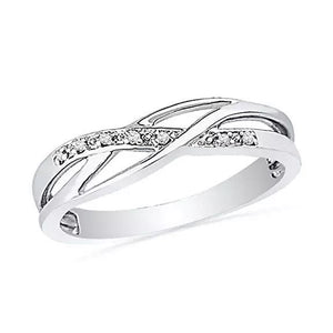 Silver Crystal Braided Ring-Hollywood Sensations Braided Ring