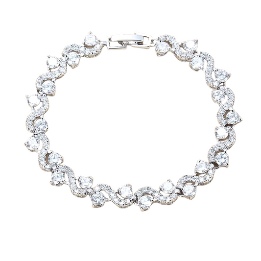  FANZE Tennis Bracelet Initial Cubic Zirconia Tennis