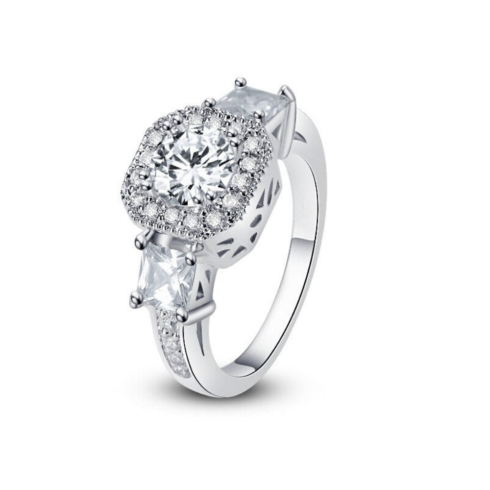 Cubic Zirconia Rings-  "Exotic Crystal Ring"-Cubic Ring-Cubic Zirconia Engagement Rings