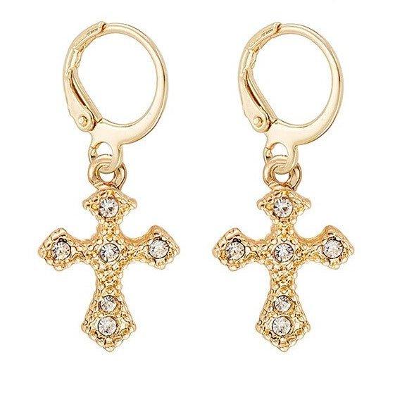 Montana Silversmiths Heartfelt Faith Cross Earrings ER5699 - Stockyard Style