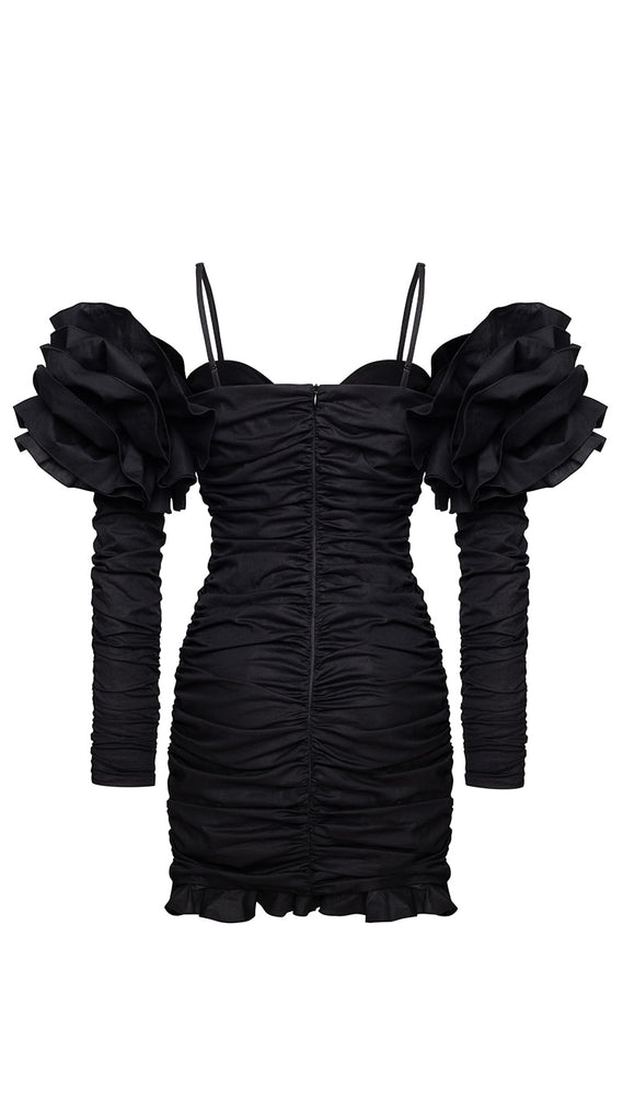 Pion black long sleeves dress – blazyshower