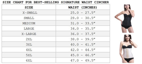 Size Charts – The Waist Experts