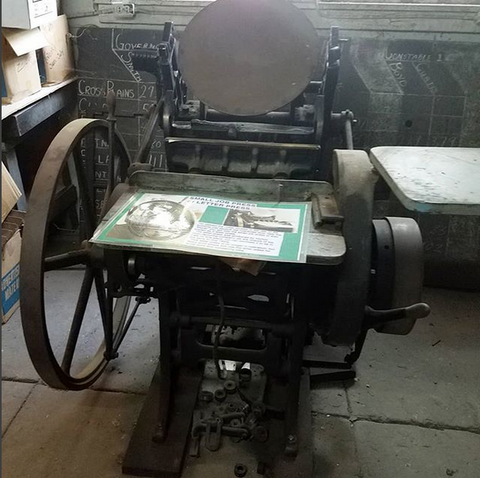 Horton printing press in Cross Plains Review.