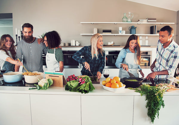 Family in kitchen