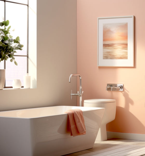 Peach bathroom