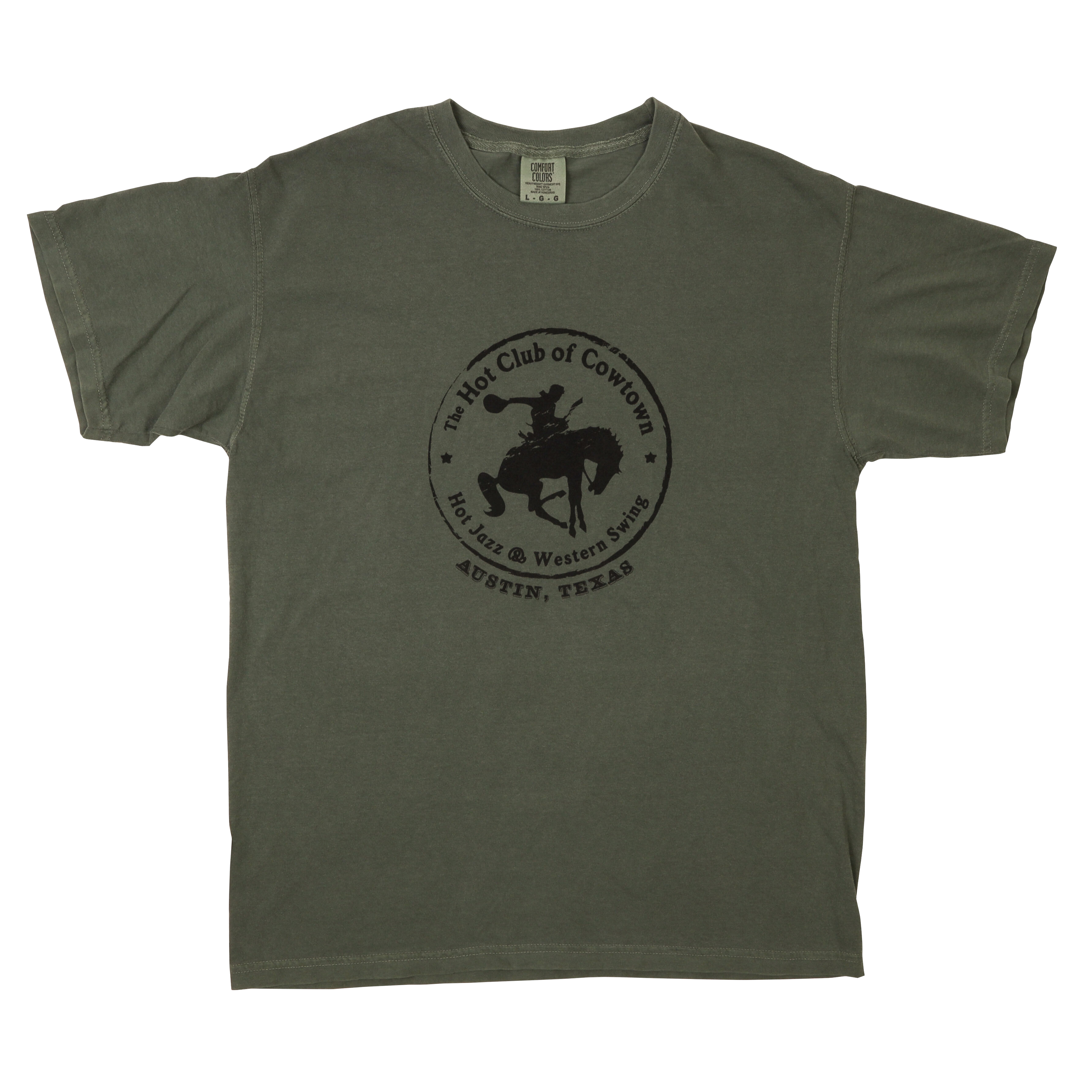 Hot Club Of Cowtown Green T Shirt W Horse Logo Merch Central