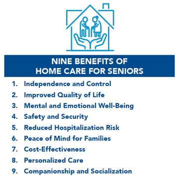 Graphic of a home with hands and two elderly people inside it