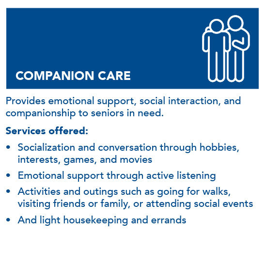 A graphic of a caregiver with their arm around a person. Text, 