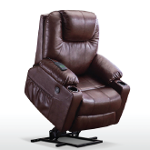 A brown chair lift recliner