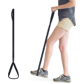 A person using a leg lifter to lift their leg