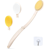 A long-handled bath sponge with accessories