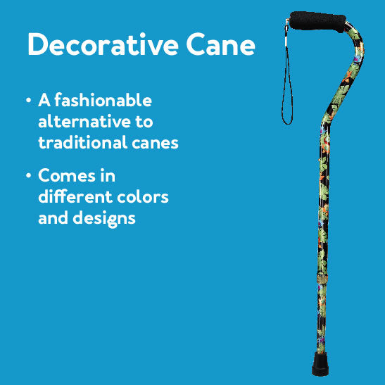 Decorative Cane: A fashionable alternative to traditional canes - Comes in different colors and designs