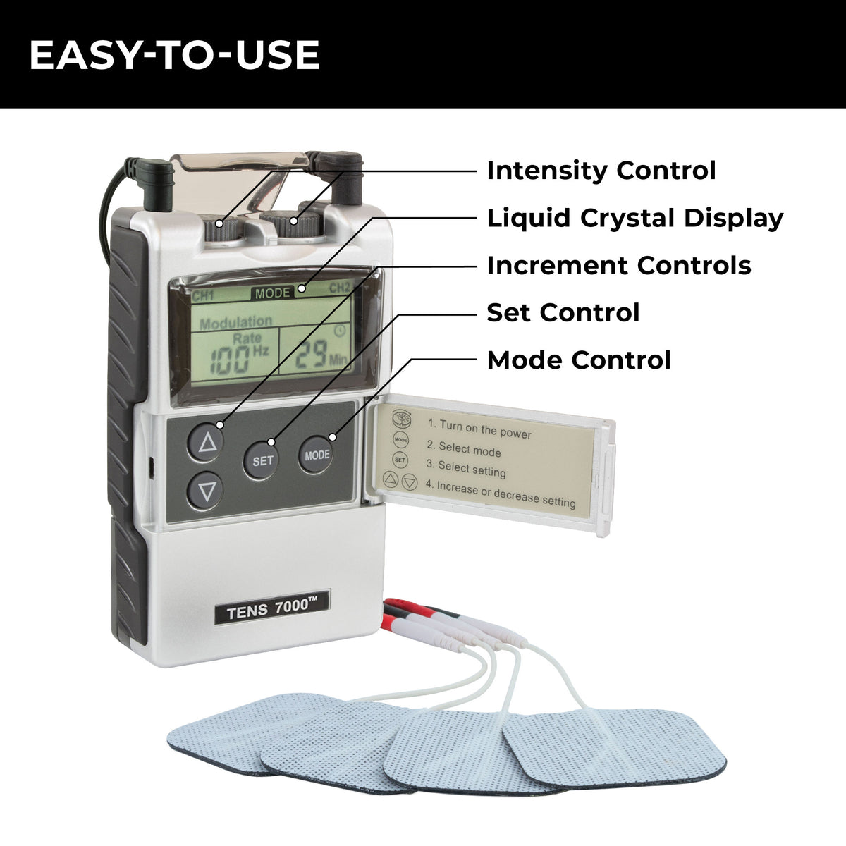 Digital Dual-Channel TENS Unit Model 7000 1Ct