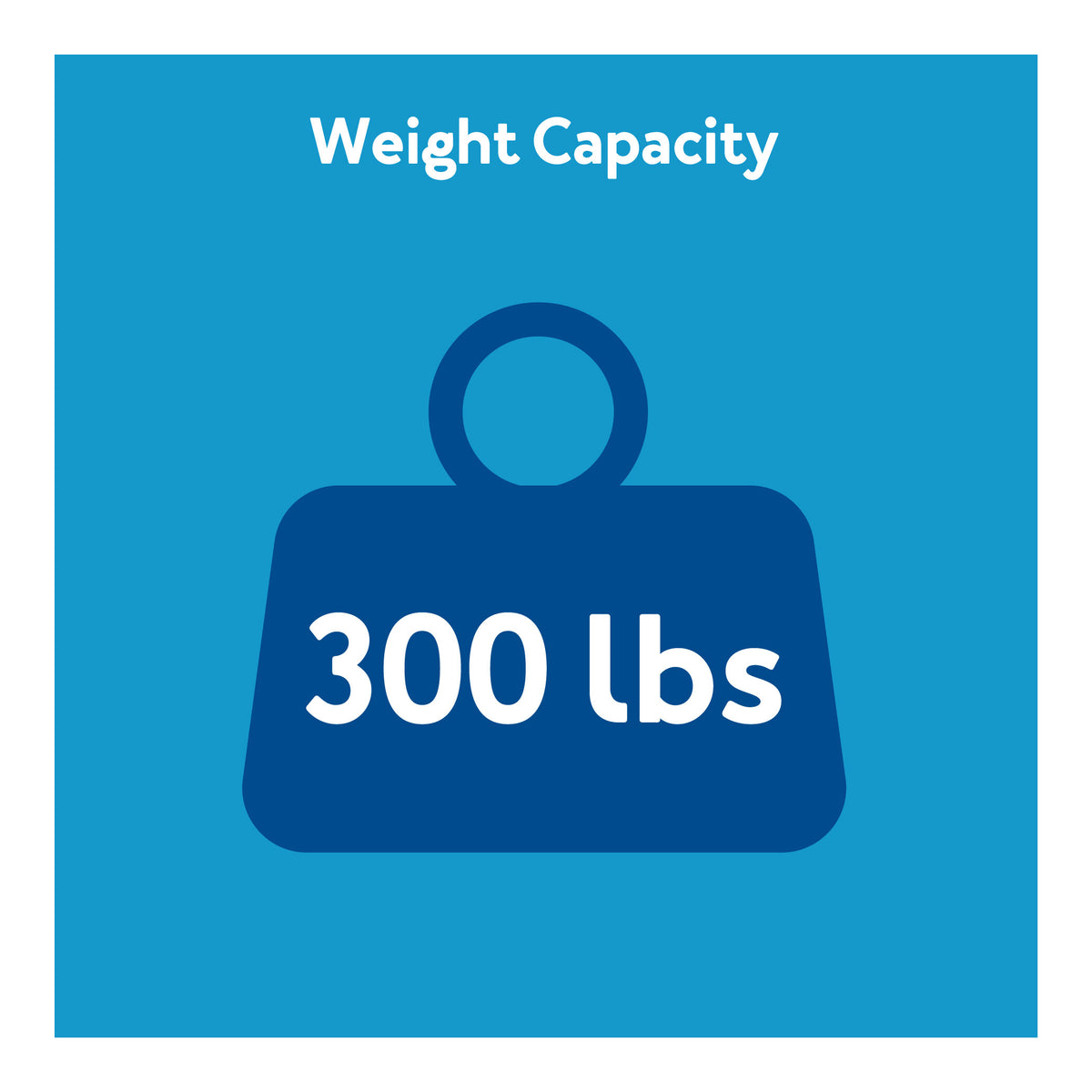 A weight capacity icon with text, 