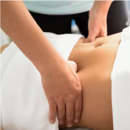 Close up of a hip flexor massage