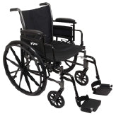 A black lightweight wheelchair