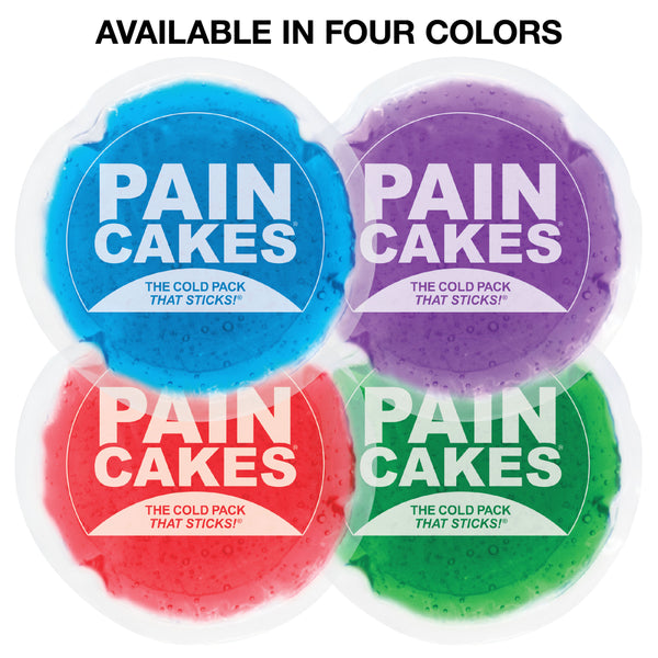 Four PainCakes in Blue, Purplse, Red, and Green