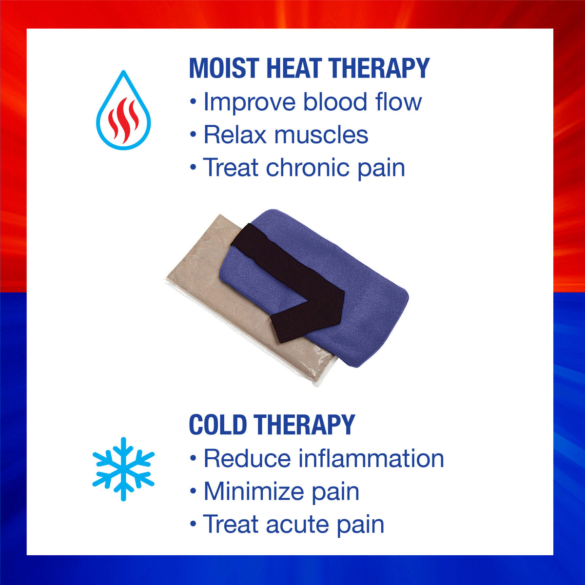 The ThermiPaq Hot/Cold Pain Relief Wrap on a white background, further details are provided below.