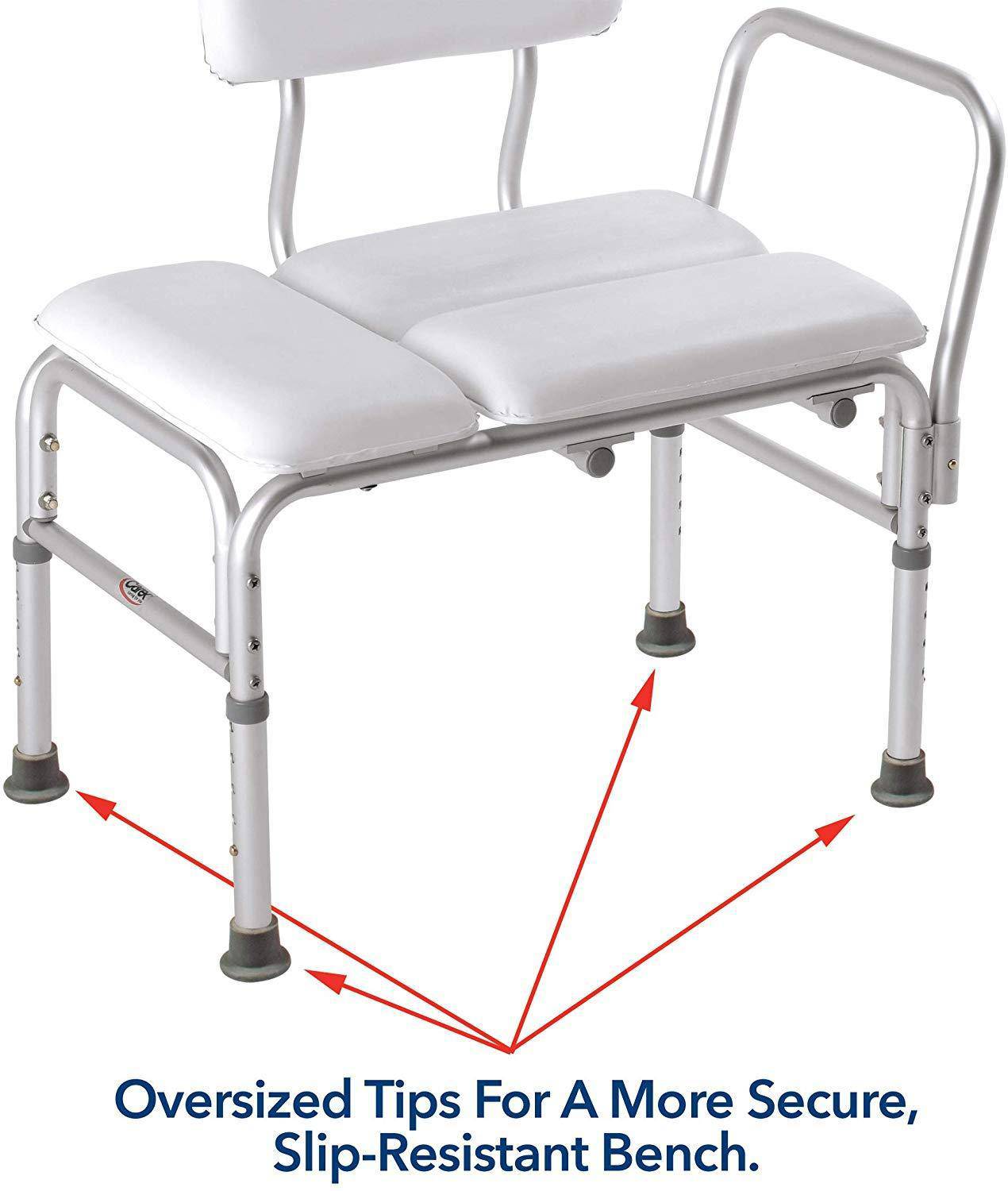 Carex Deluxe Padded Transfer Bench w/ Adjustable Height