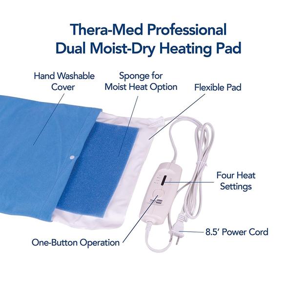 Thera- Med Professional dual moist dry heating pad, further details are provided below.