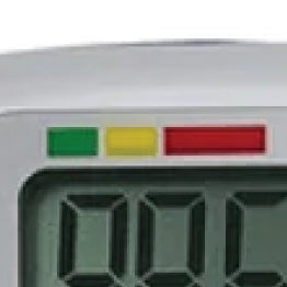 A close up of the indicators of the Apex digital thermometer