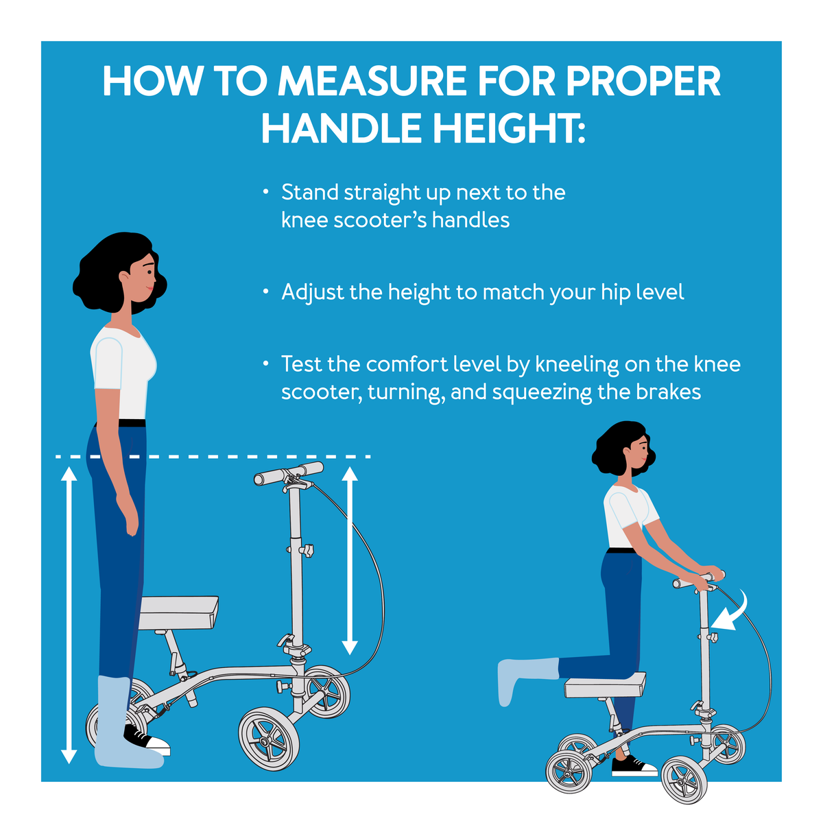 How to measure for proper knee scooter handle height