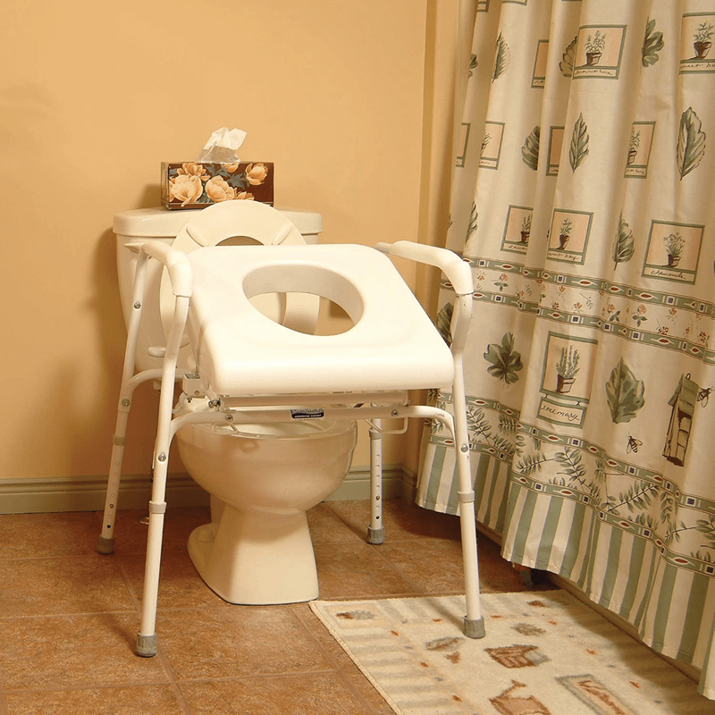 The Carex Commode Assist over a toilet 